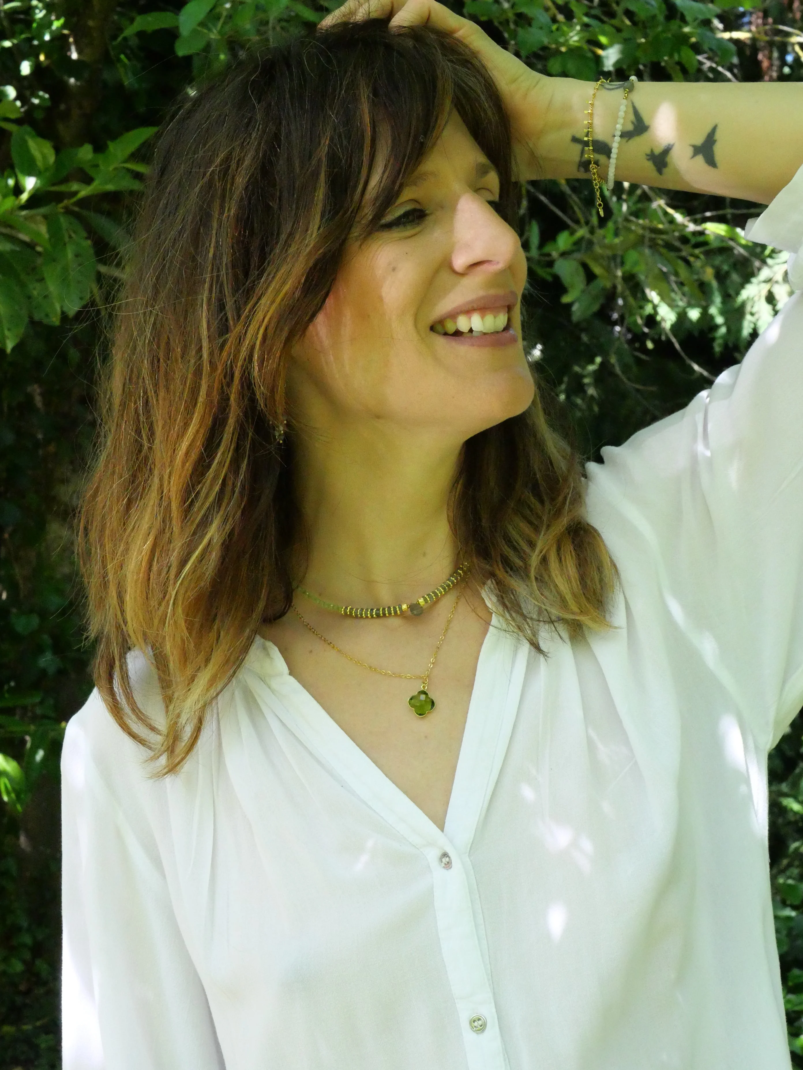 ALISHA - Collier peridot etlabradorite | Vert