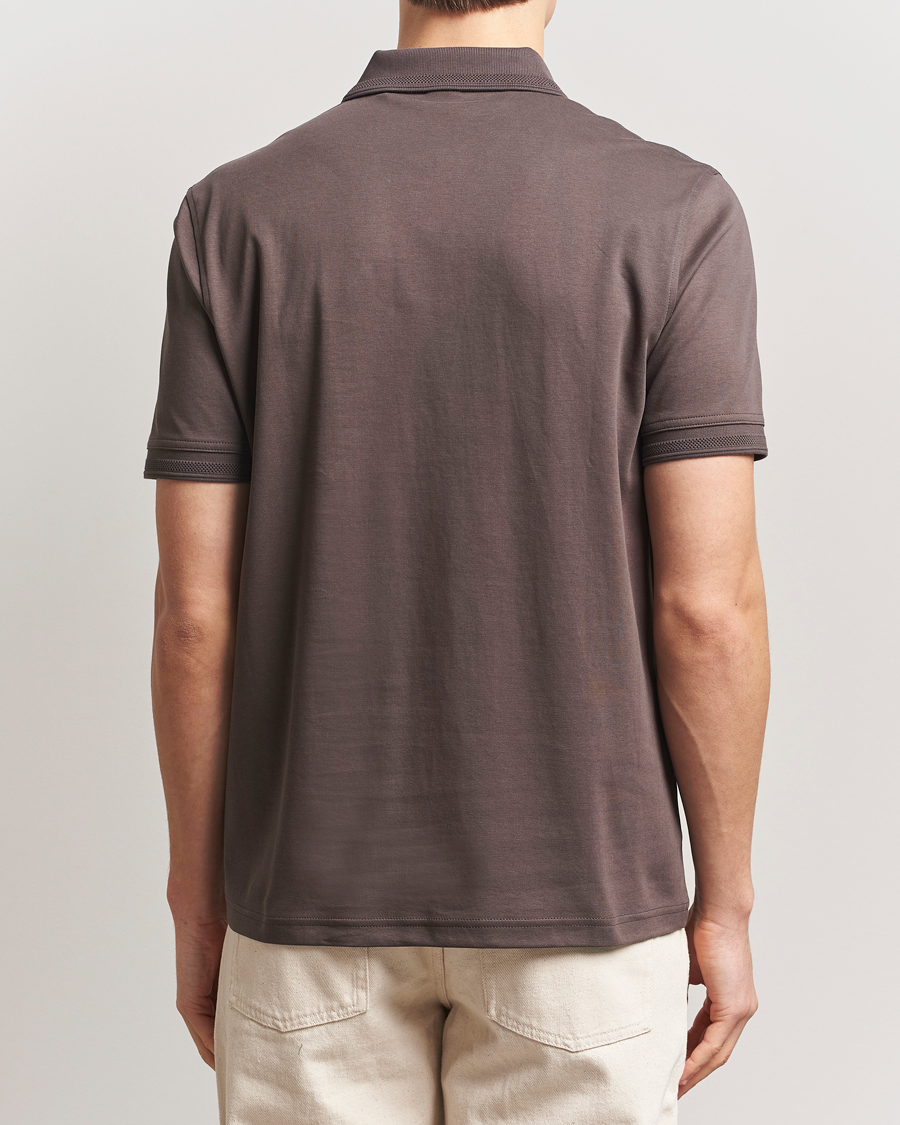 BOSS ORANGE Interlock Polo Open Brown
