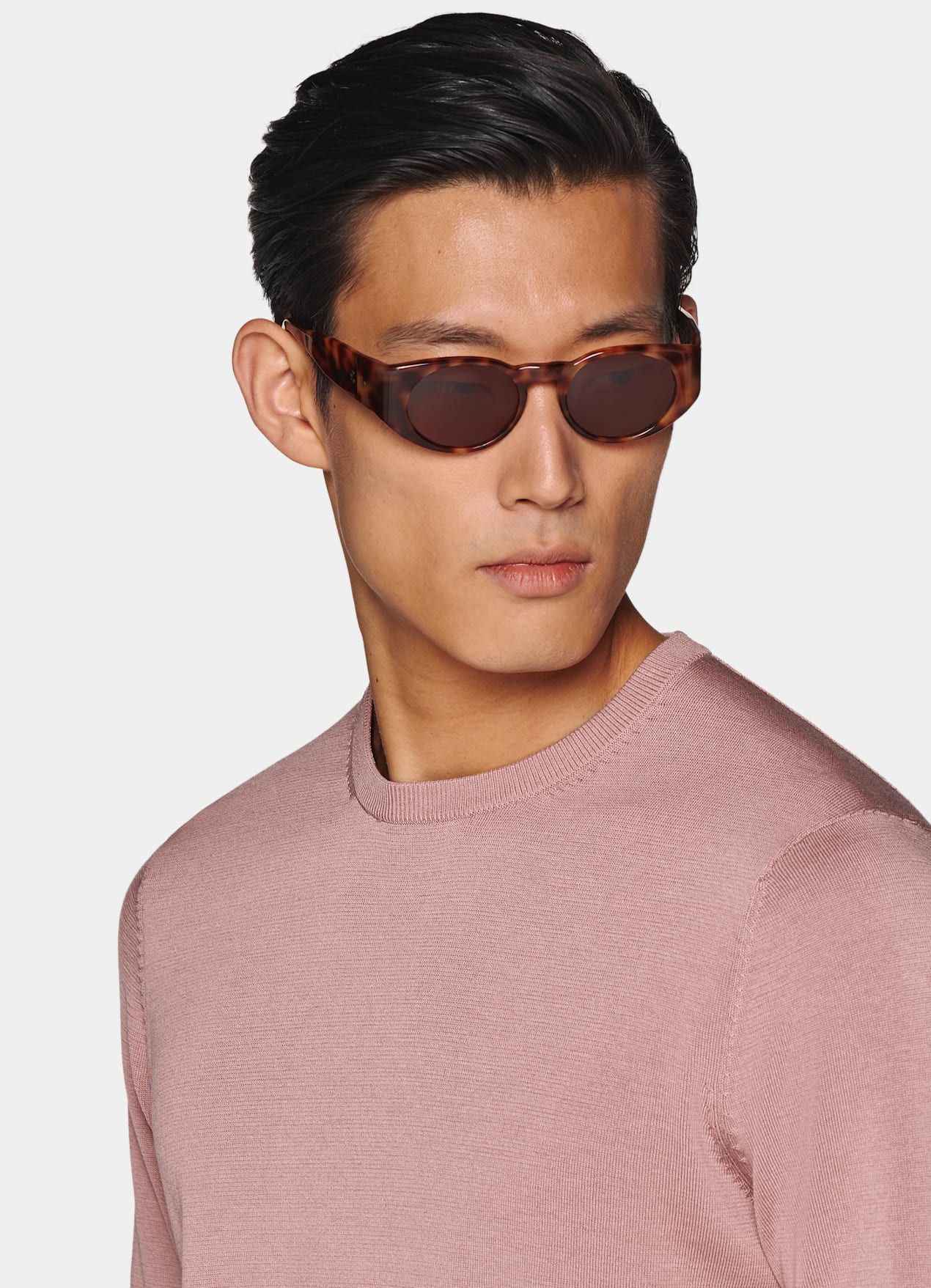 Pull col rond rose
