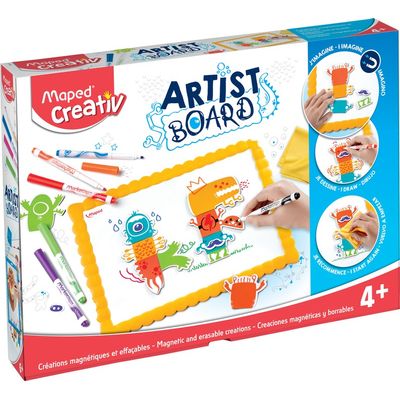 Maped Creativ Artist Board - Kit ardoise aimants effaçables avec marqueurs - créatures magnétiques