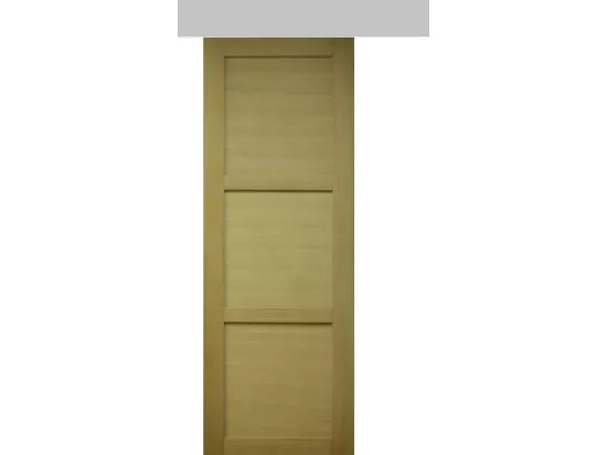 Porte Coulissante Bois Ayous 3 Panneaux H204 X L73 + Rail Alu Gd Menuiseries