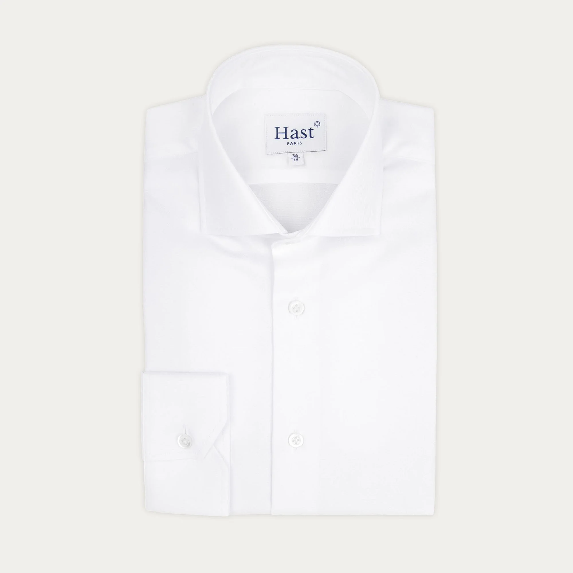 Premium fitted shirt in white double-twisted twill