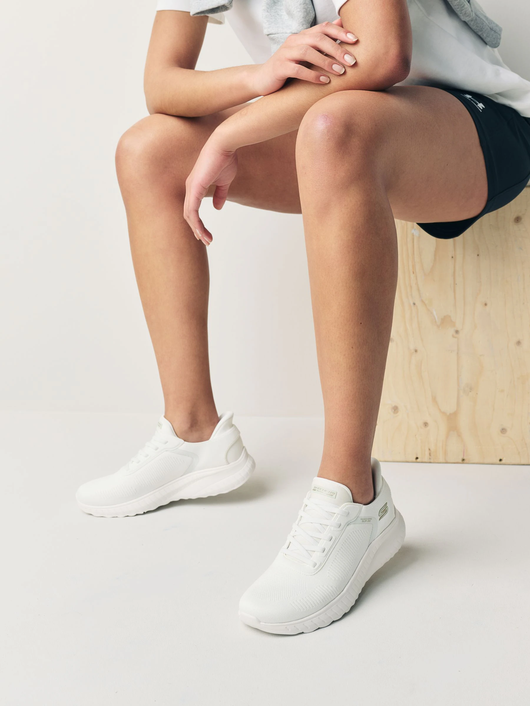 Krijtwit - Skechers BOBS Sport Squad Chaos Slip In instapsneakers