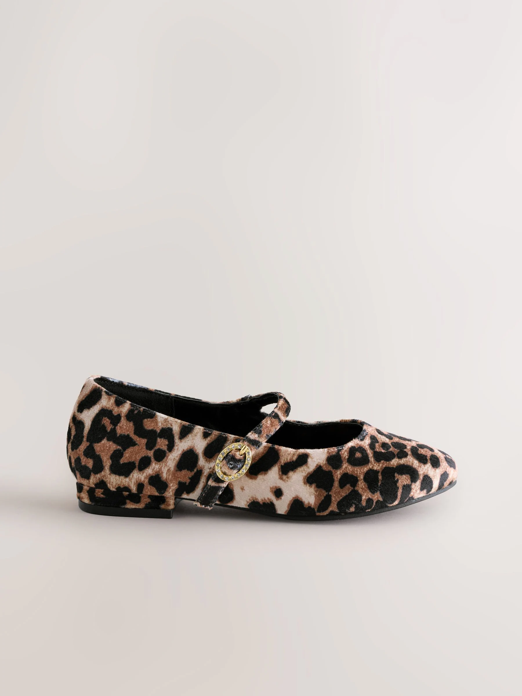 Luipaardprint - Fluwelen Mary Jane-schoenen met hak