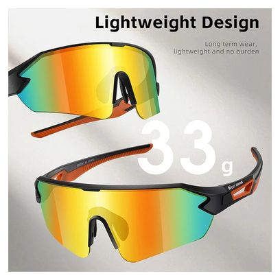 Lunettes de soleil de sport colorées pour cyclisme - noir