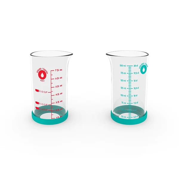 Verre doseur en verre avec silicone 200 ml Pebbly