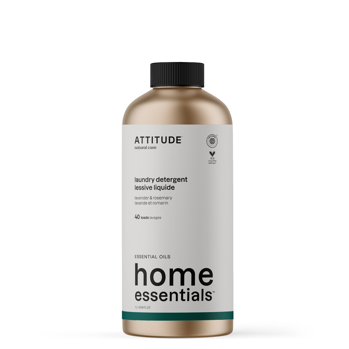 Attitude Home Essentials Wasmiddel Lavendel & Rozemarijn Aluminium Fles (1000 ml)