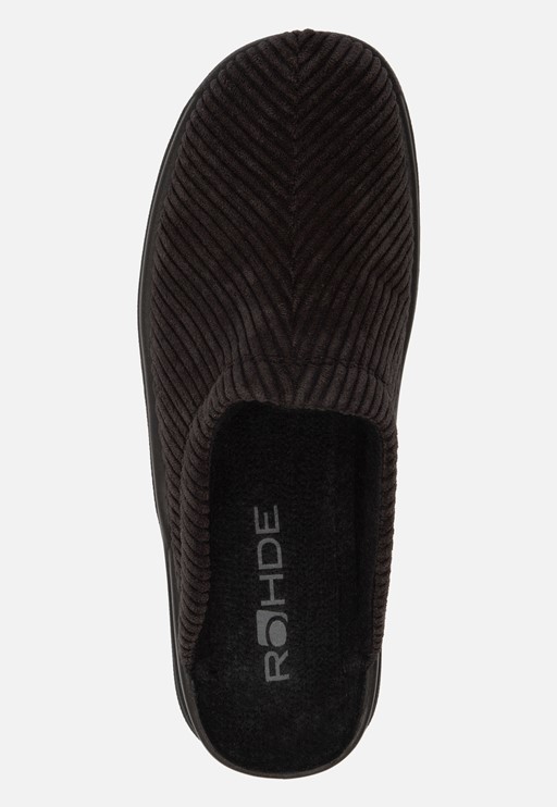 Rohde Pantoffels zwart Textiel 370434