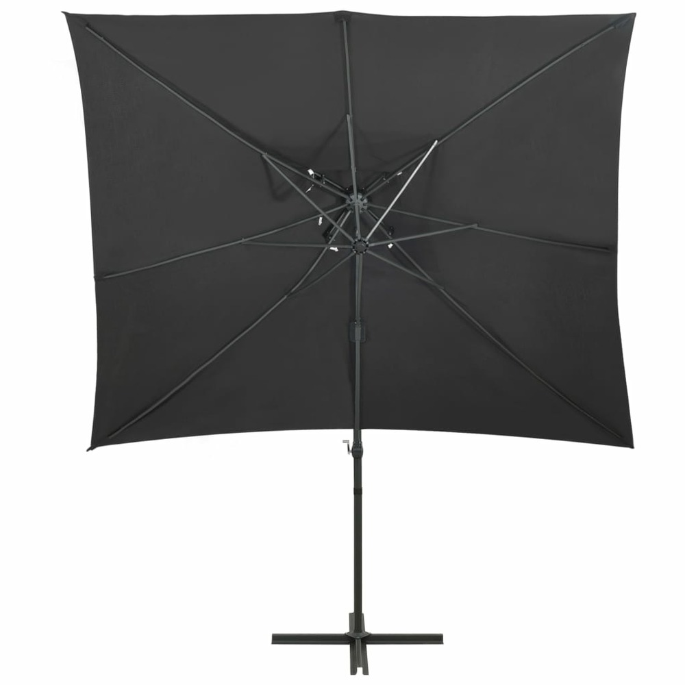 Parasol déporté à double toit 250 x 250 cm anthracite