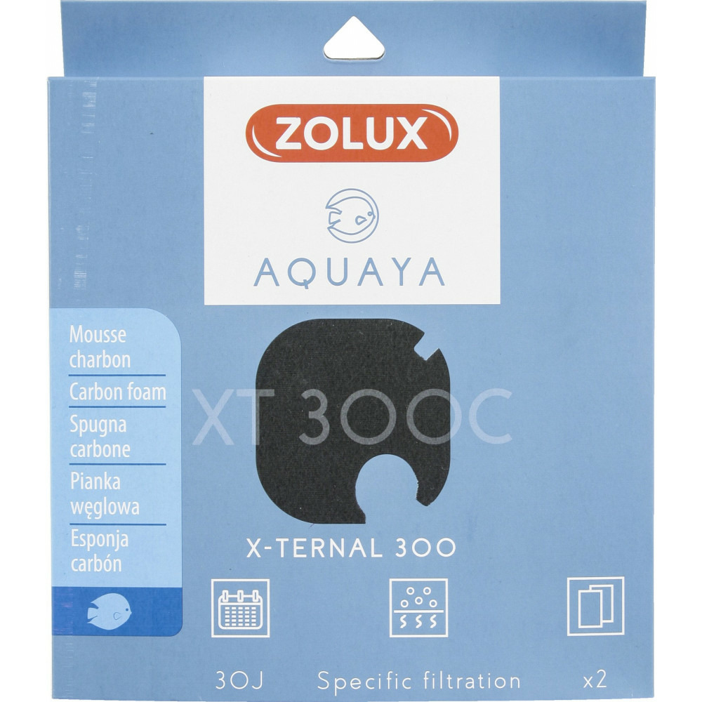 Filtre pour pompe x-ternal 300, filtre xt 300 c mousse charbon x 2. Pour aq