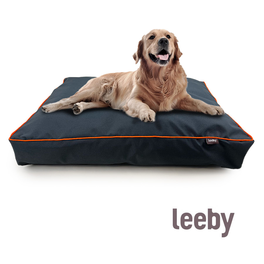 Colchão impermeável e anti-pelos Leeby para cães, cinza.