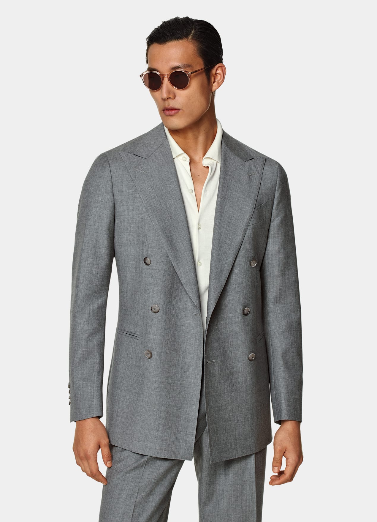 Costume Havana coupe Tailored gris clair