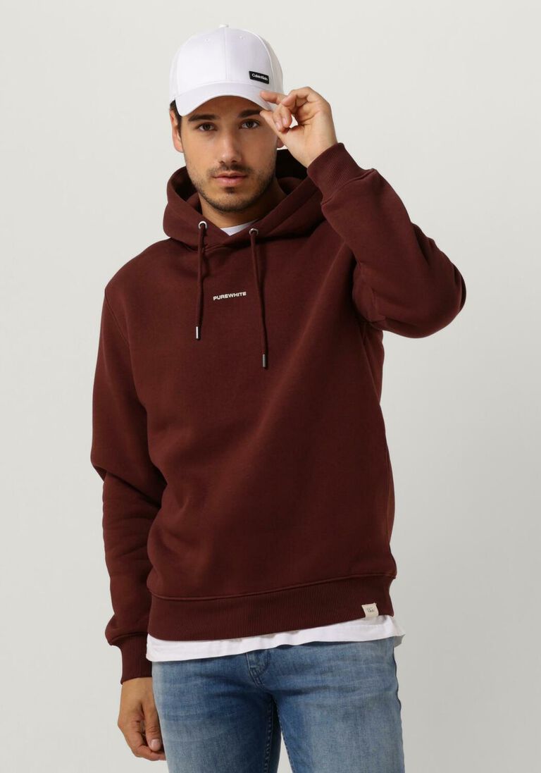 PUREWHITE bordeaux purewhite sweater seasonal logo hoodie