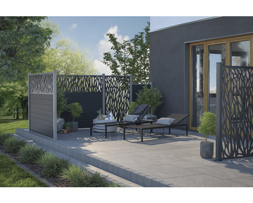 Design inzetstuk Konsta WPC breed aluminium, zwart