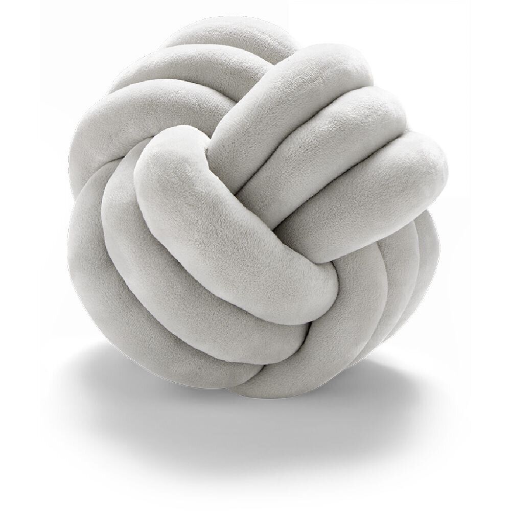 Coussin noeud Ø25cm polyester gris