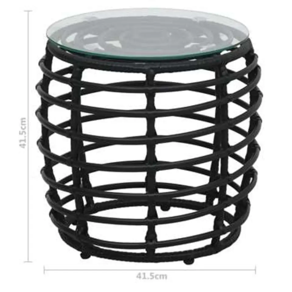vidaXL - Bistroset - Zwart - Poly rattan