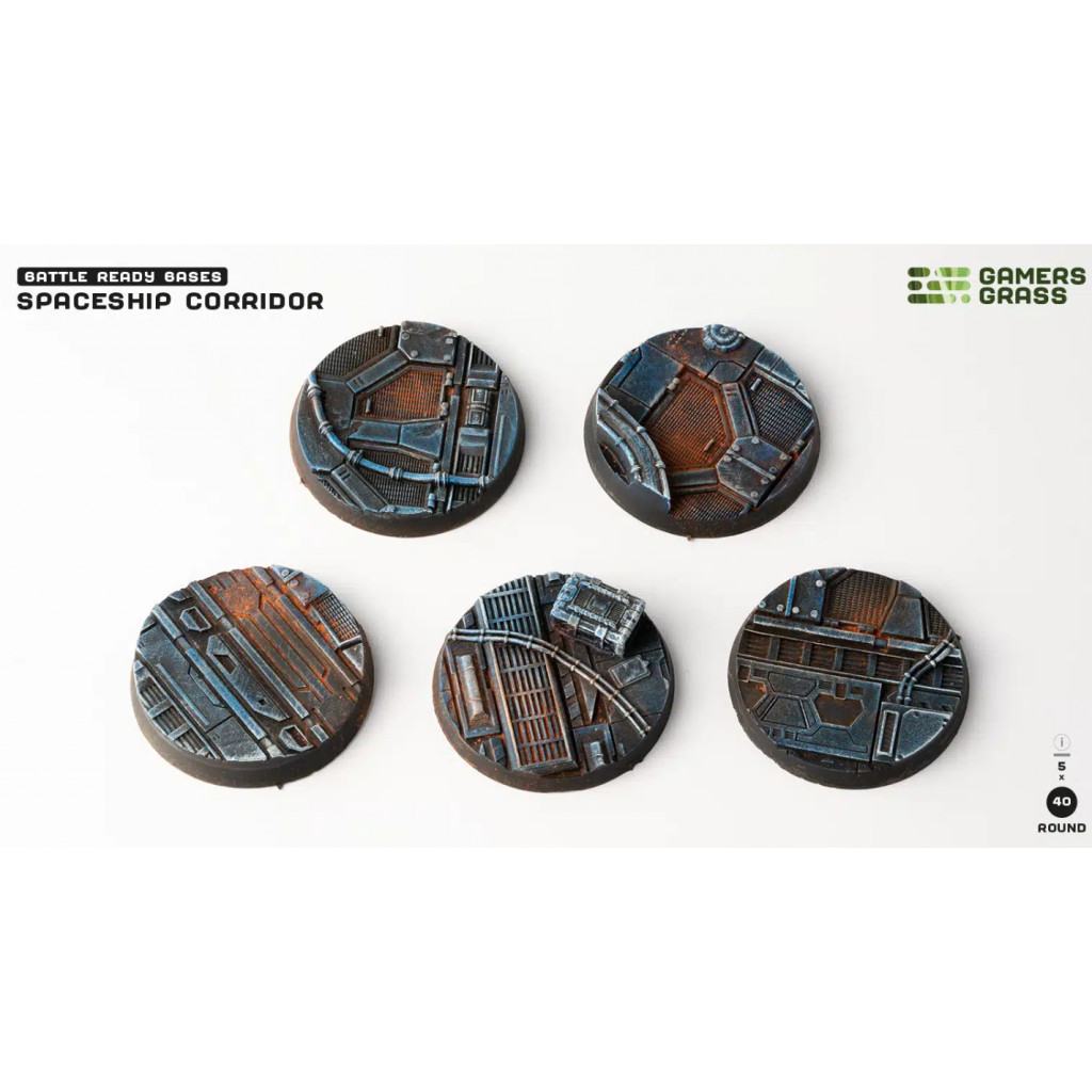 Spaceship Corridor Bases, Round 40mm (x5)