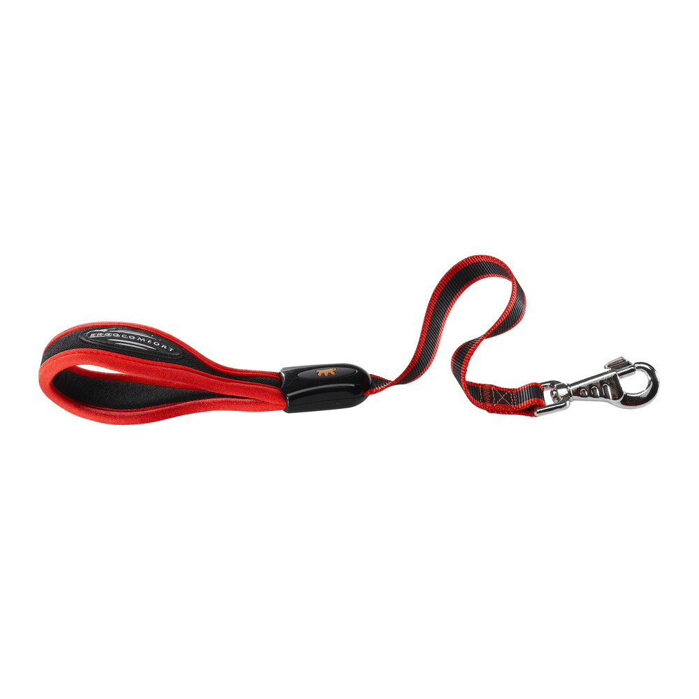 Ferplast laisse pour chiens en nylon ergocomfort gm25/55, poignée ergonomique, rembourrage souple, 25 mm x l 55 cm rouge