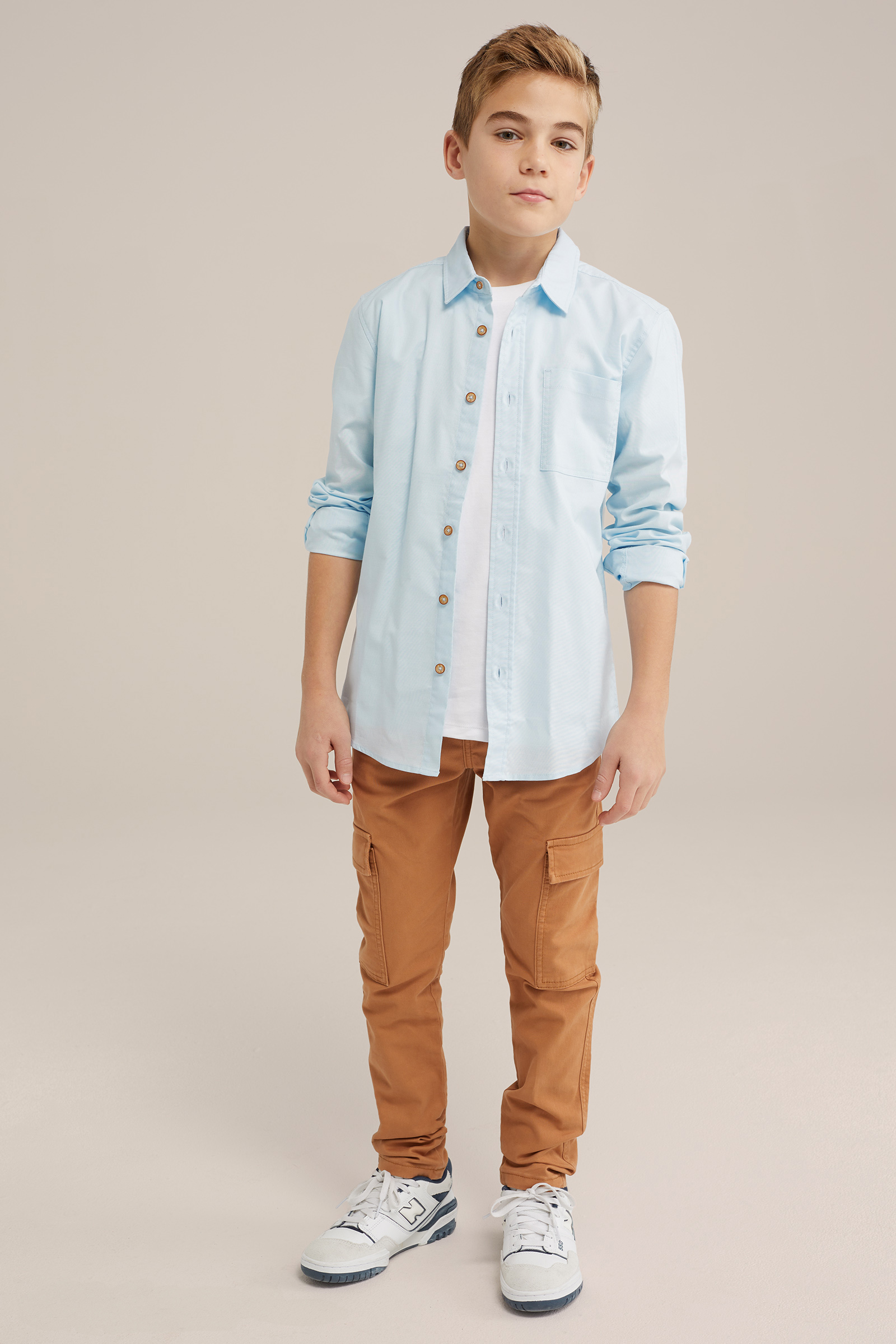 Jongens overhemd WE Fashion IJsblauw