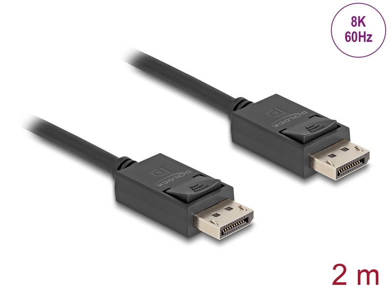 Delock Kabel 16K 30 Hz / 8K 60 Hz DisplayPort - DisplayPort Delock DisplayPort Kabel 16K 30 Hz / 8K 60 Hz 40 Gbps 2 m