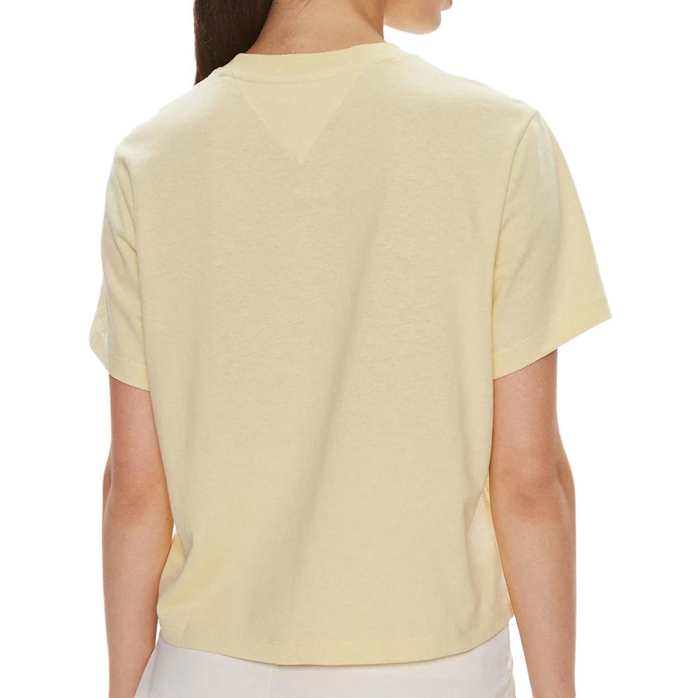 Tommy Hilfiger T-shirt Jaune Femme Tommy Hilfiger Badge