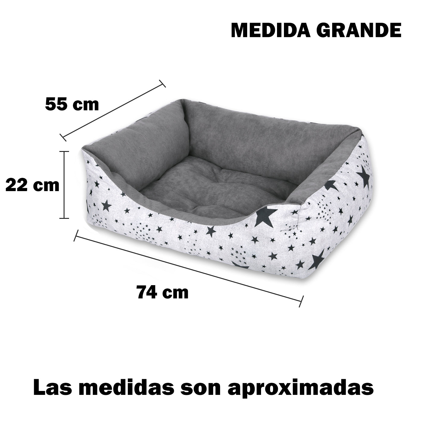 HOME MERCURY - Cesta, Cama confortável para cães, gatos e outros animais de estimação, com enchimento de fibra, resistente ao desgaste e durável (Grande, Estrelas)