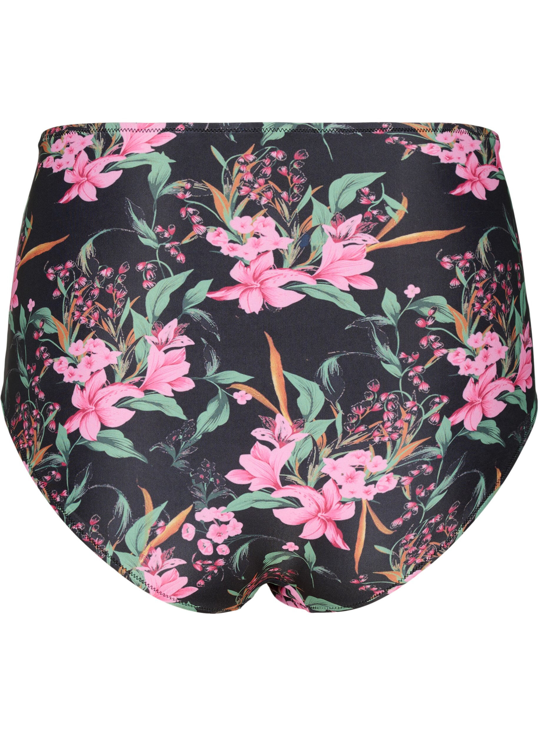 Ekstra højtaljet bikini underdel med print