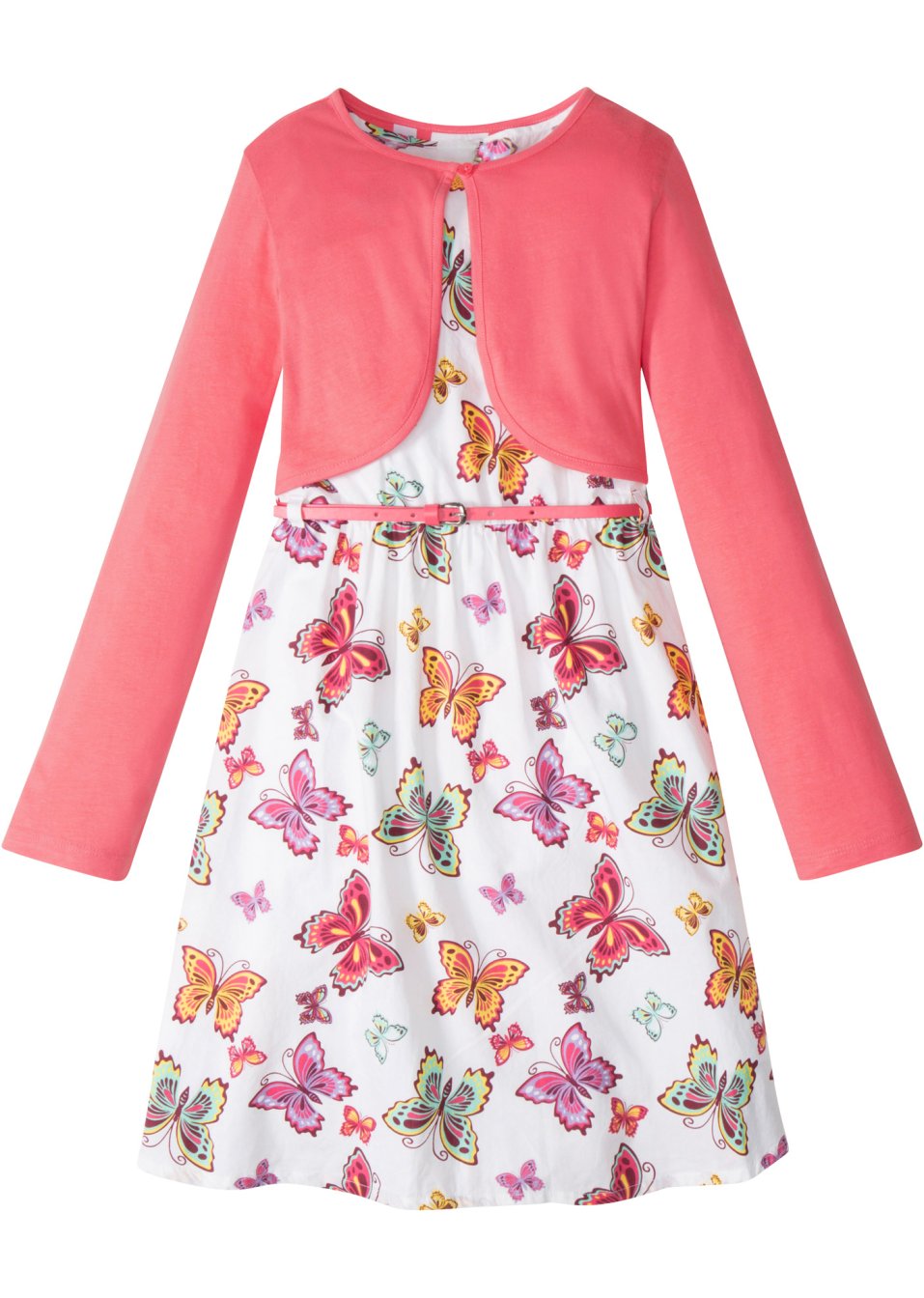 Robe fille + ceinture + boléro fille (Ens. 3 pces.)