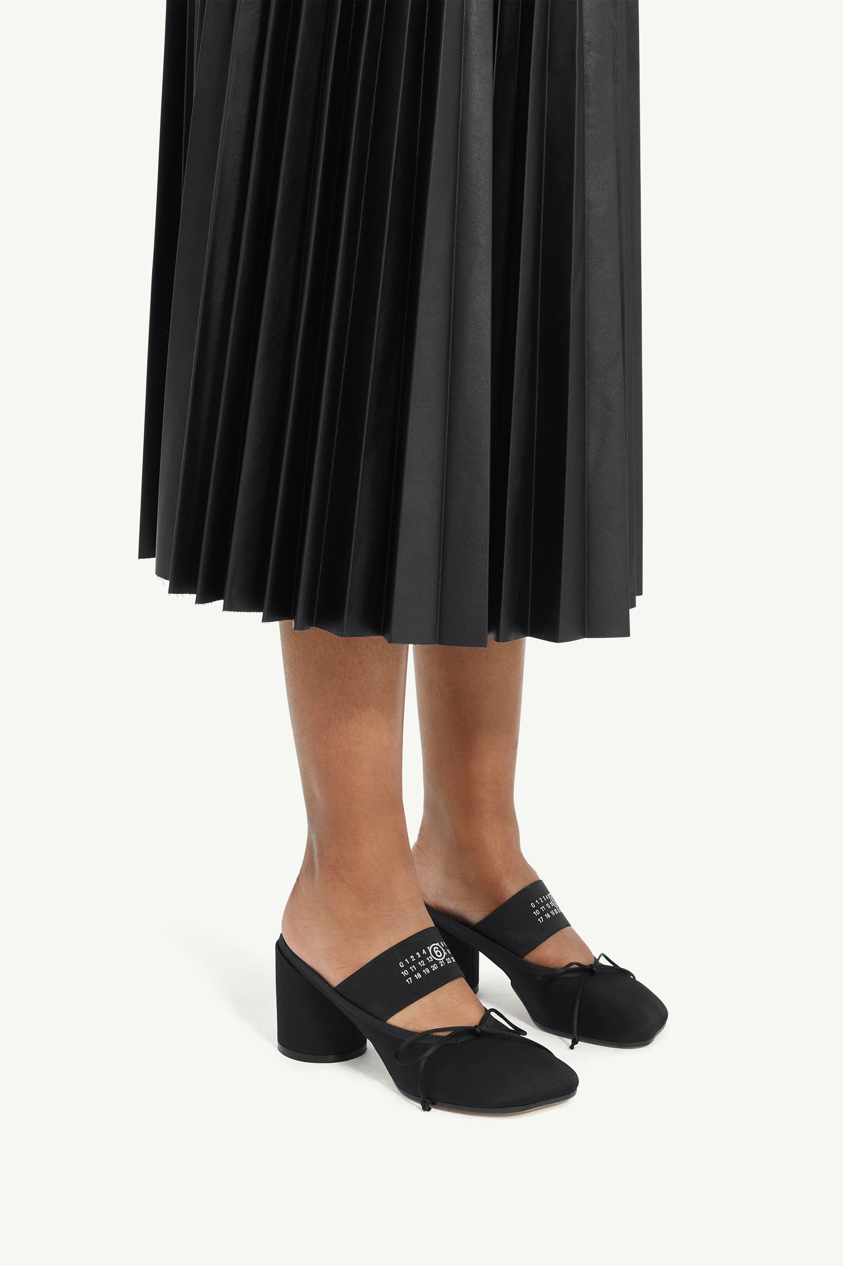 Mules ballet à lanières logo Noir