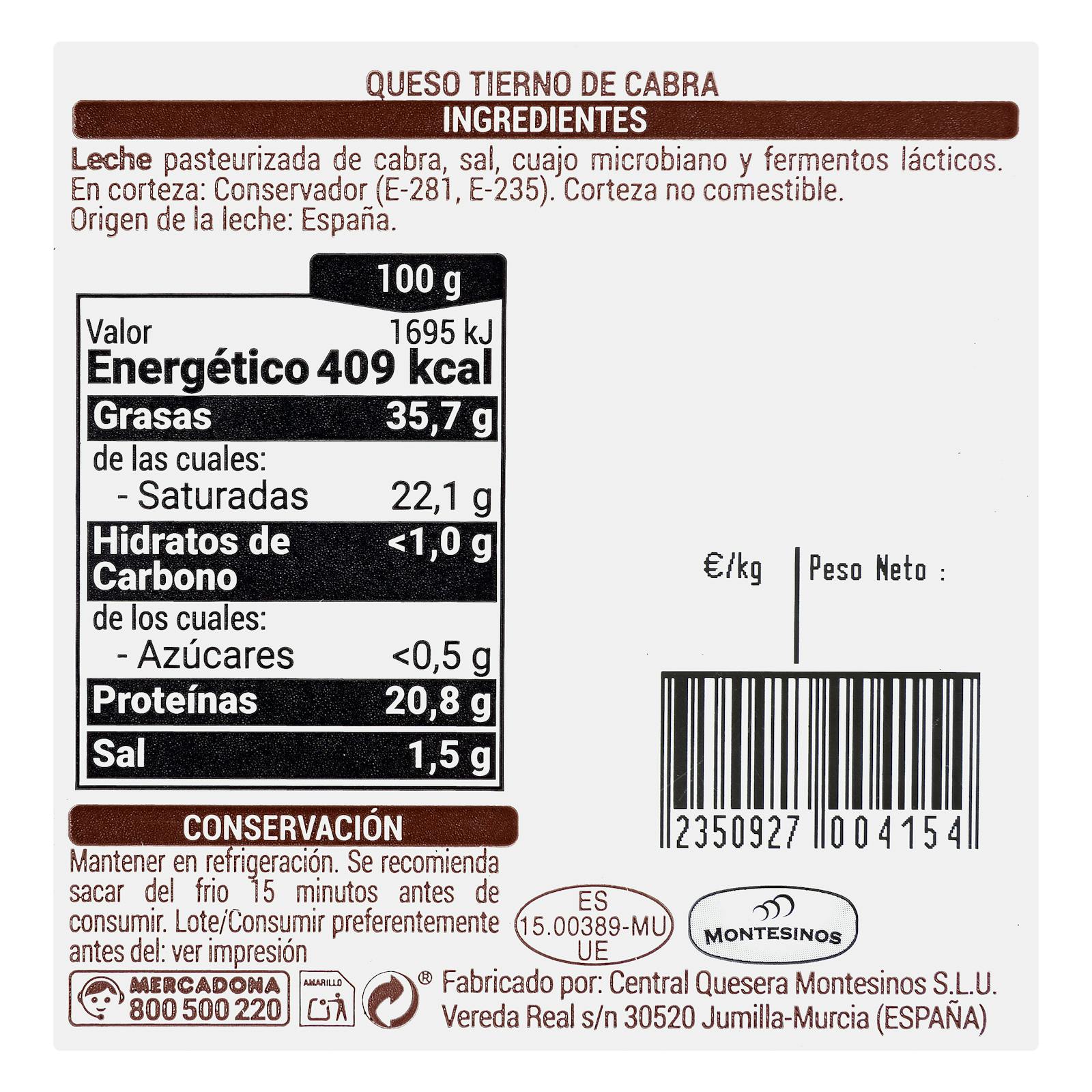 Fromage de chèvre doux Hacendado