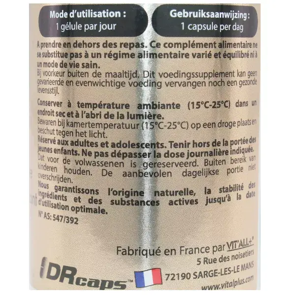 Vit'all+ SAMe S-Adenosilmetionina 30 cápsulas vegetais