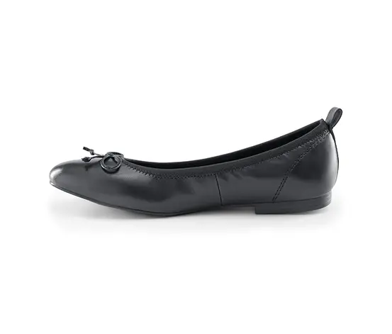 Leder-Ballerinas, schwarz