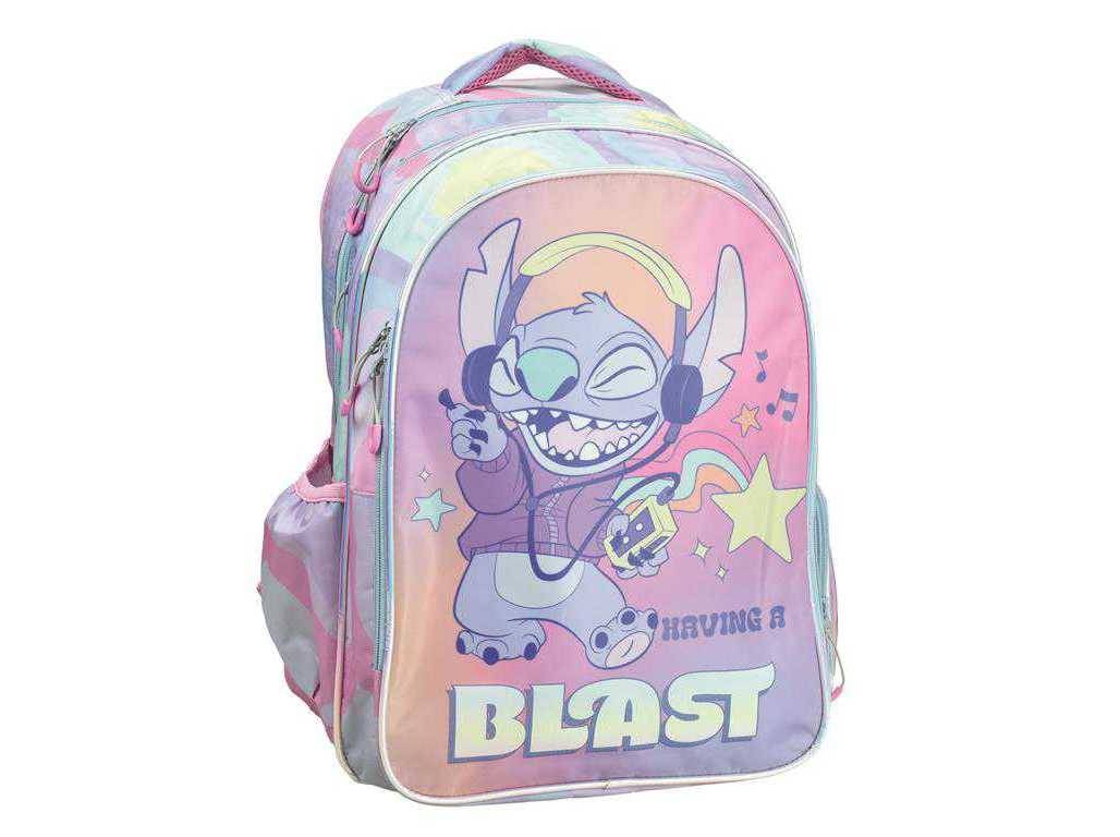 MOCHILA ESCOLAR STITCH PURPLE PINK 35X20X46CM
