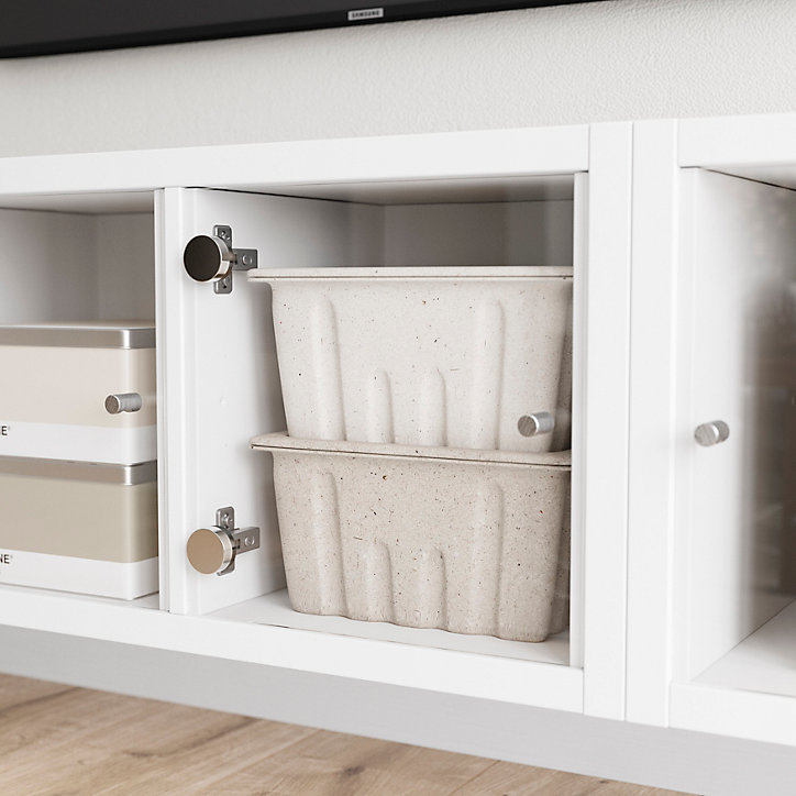 Bloc avec porte transparente pour étagère GoodHome Mixxit blanc