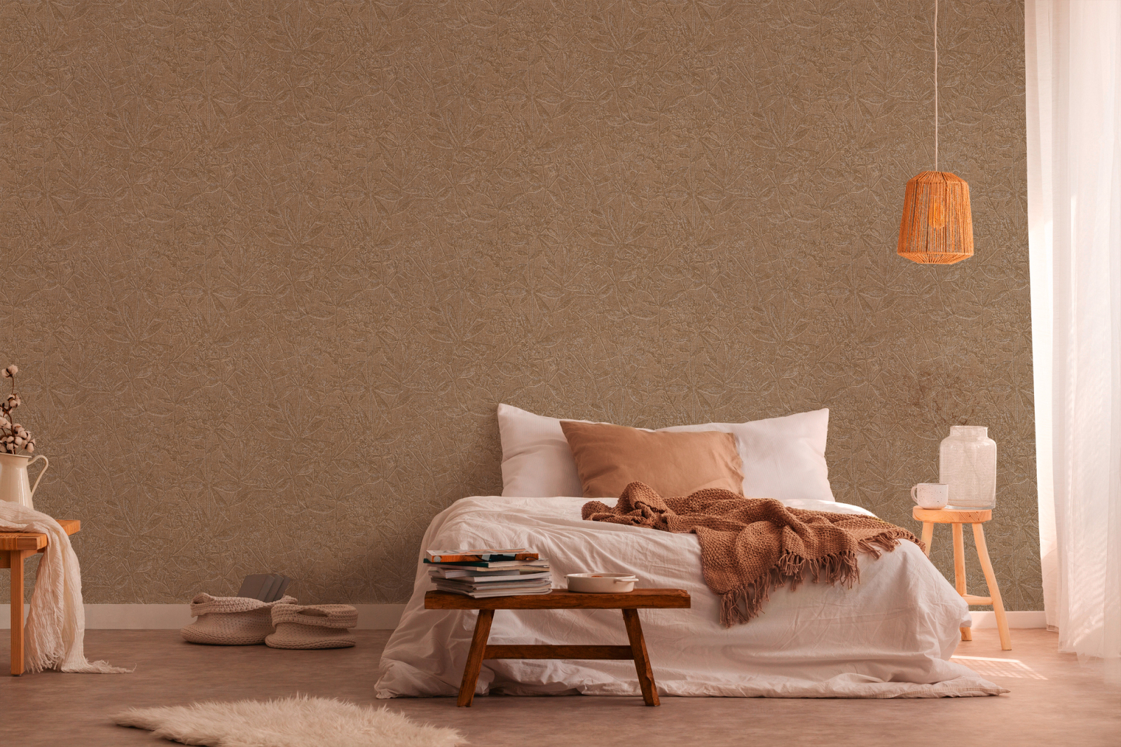 A.S. Creation Vliestapete - braun-beige - Floral - 10 Meter