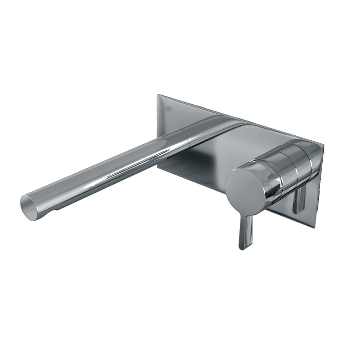 Brauer Chrome Edition ColdStart wastafelkraan inbouw rechte uitloop met achterplaat model E1 chroom
