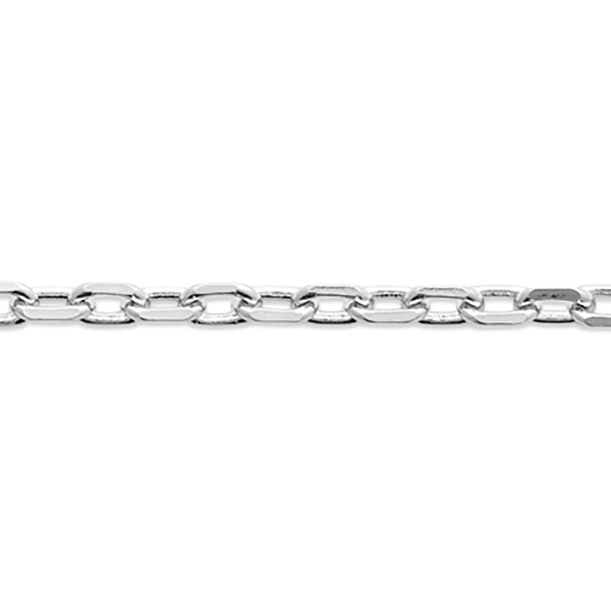Chaîne Brillaxis maille forçat argent rhodié 40cm