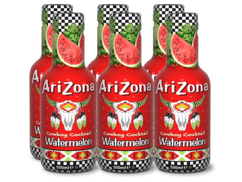 AriZona Cowboy Cocktail Watermelon 6 x 0.5 l Erfrischungsgetränk mit Wassermelonengeschmack
