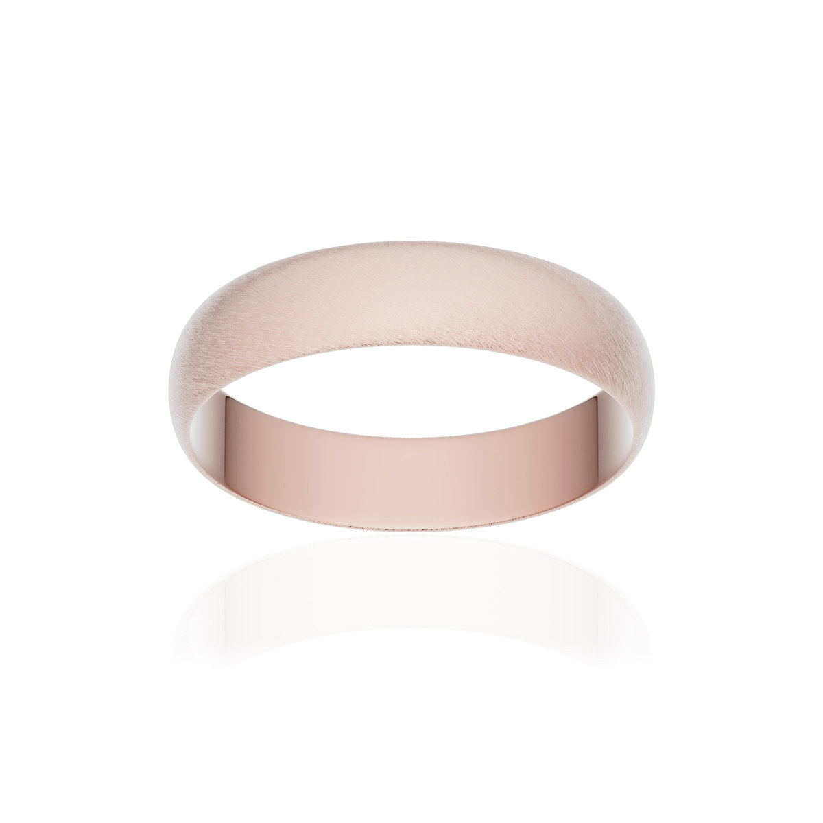 Alliance or 375 rose givré ruban 4,5mm