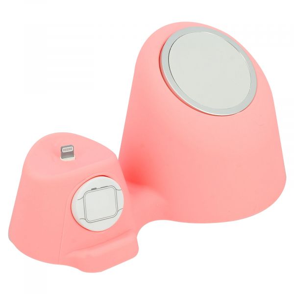 Avizar Suporte de Secretária Magsafe, Relógio Apple e Airpods 3 em 1 Doca Rosa - SUP-MS-PK-J123