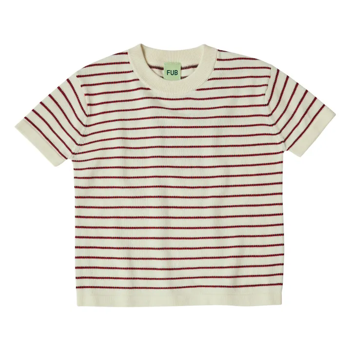 FUB T-Shirt Maille Fine Marinière Coton Bio | Ecru