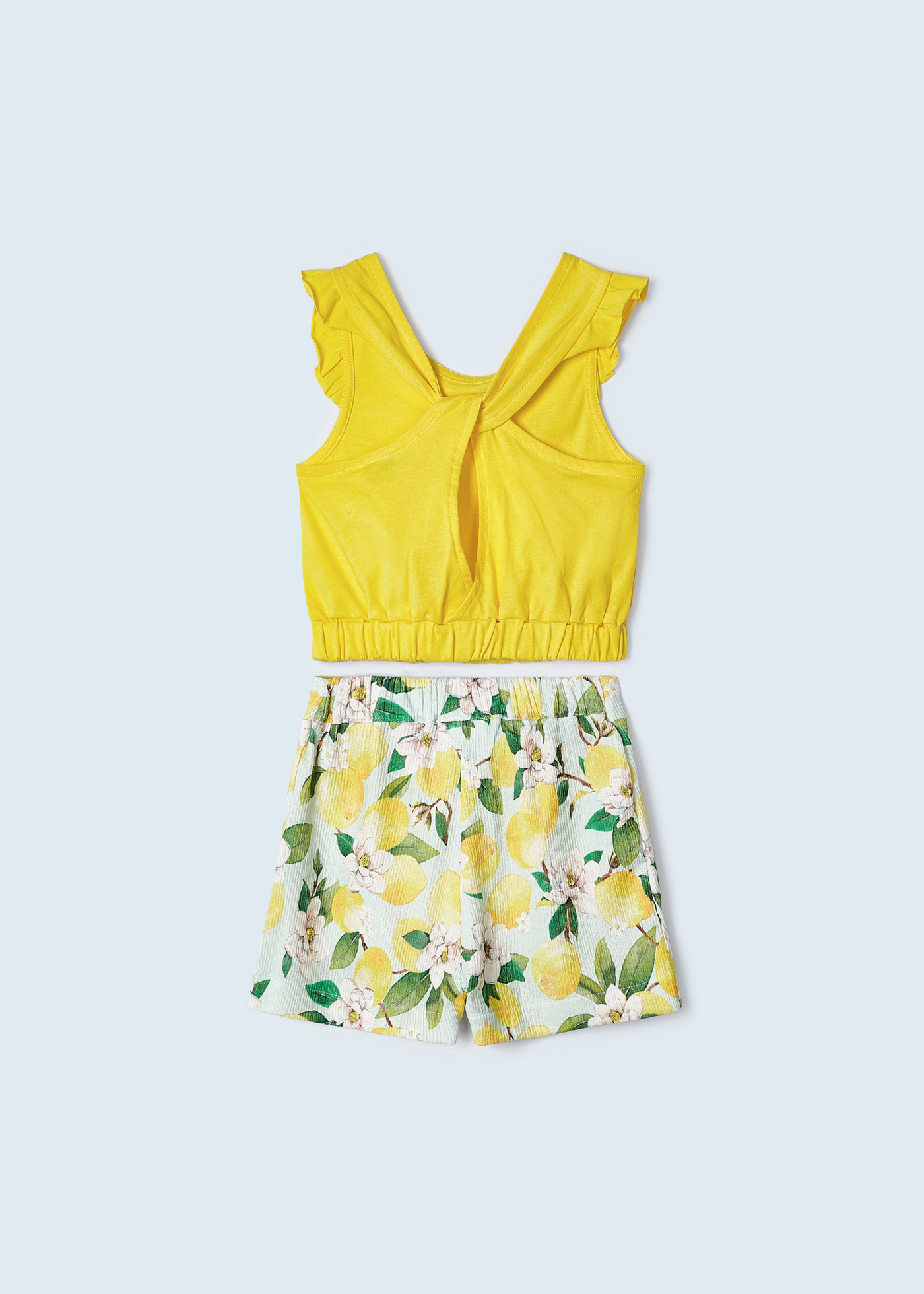 Conjunto de duas peças com shorts estampados para meninas
