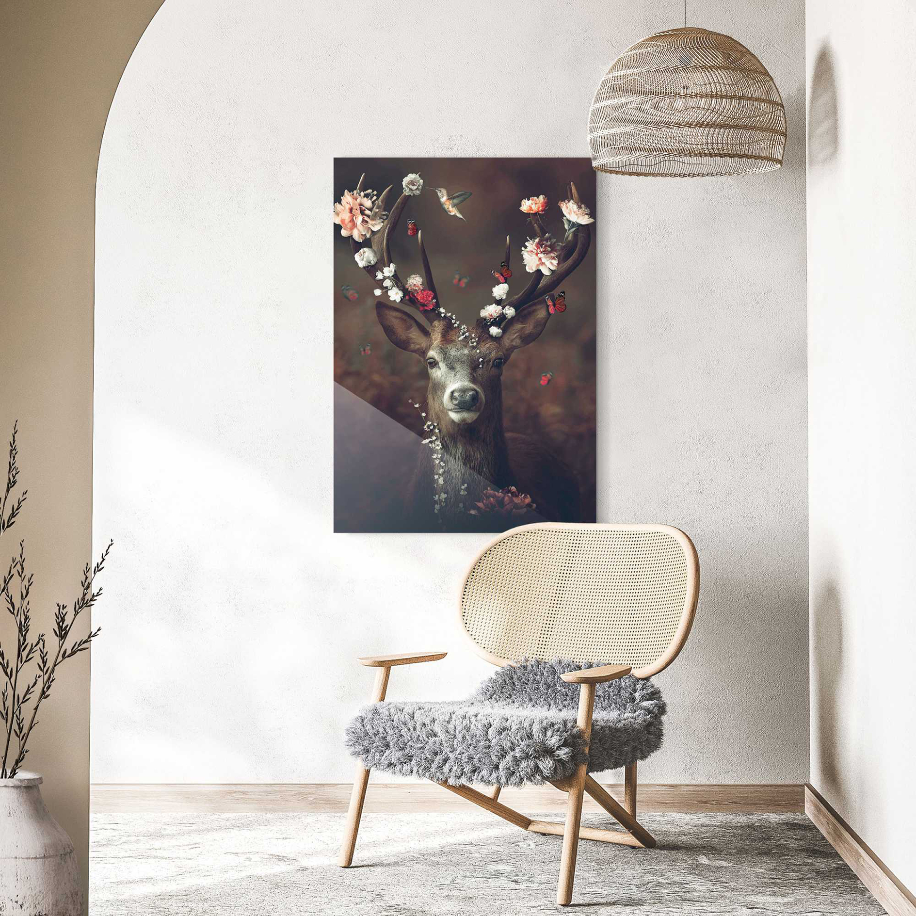 Deco Glass FAUNA FLORA DEER - 70x100 cm