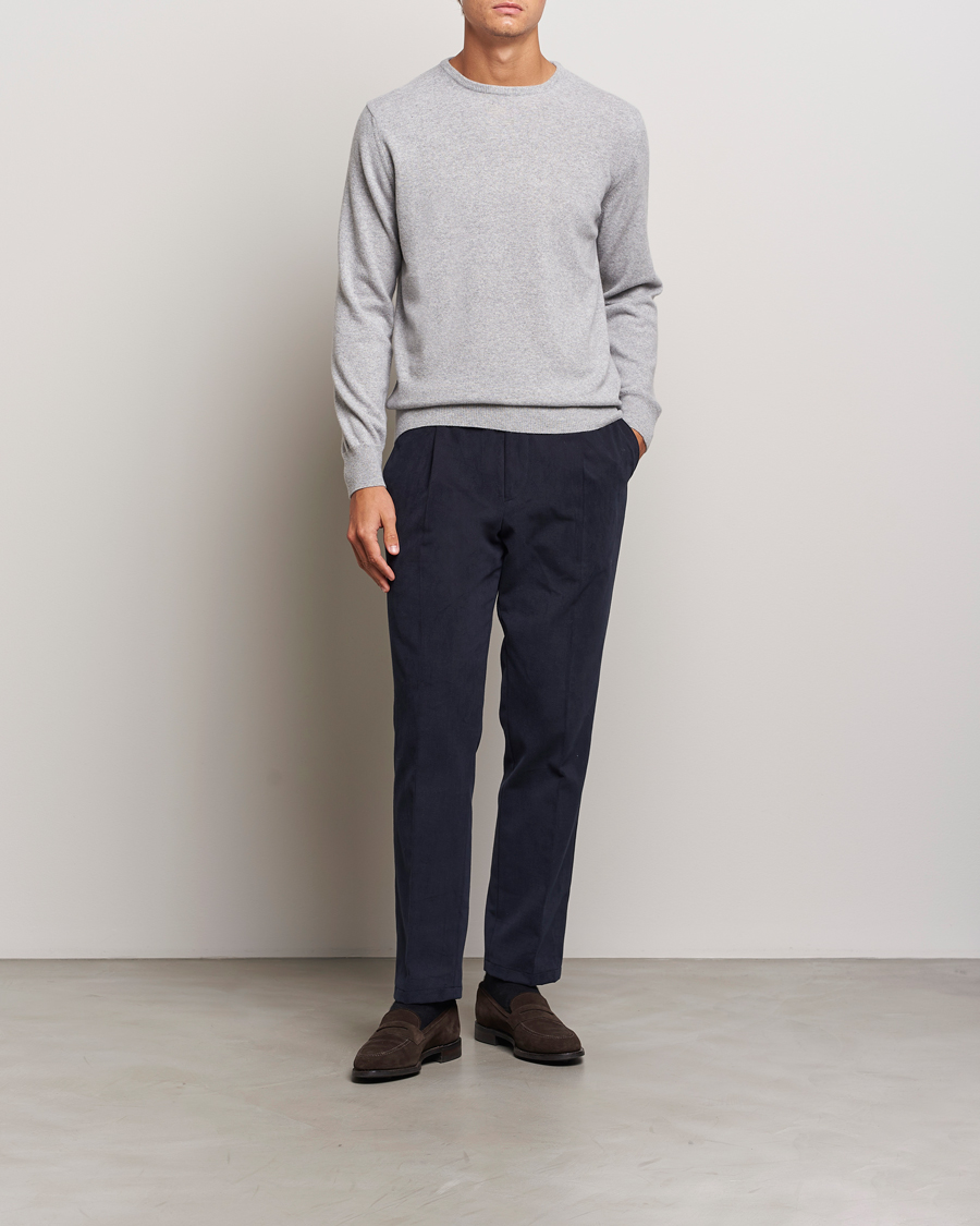 Morgano Wool/Cashmere Crewneck Mid Grey