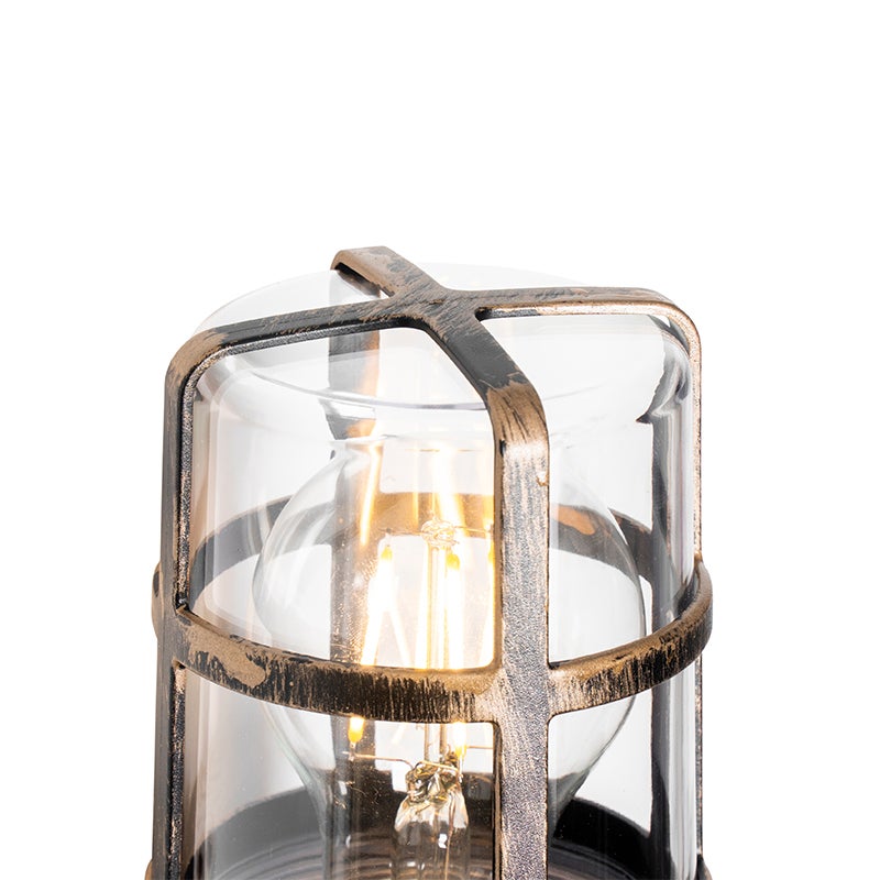 Vintage buitenwandlamp, messing, IP54, 20,8 cm - Kiki