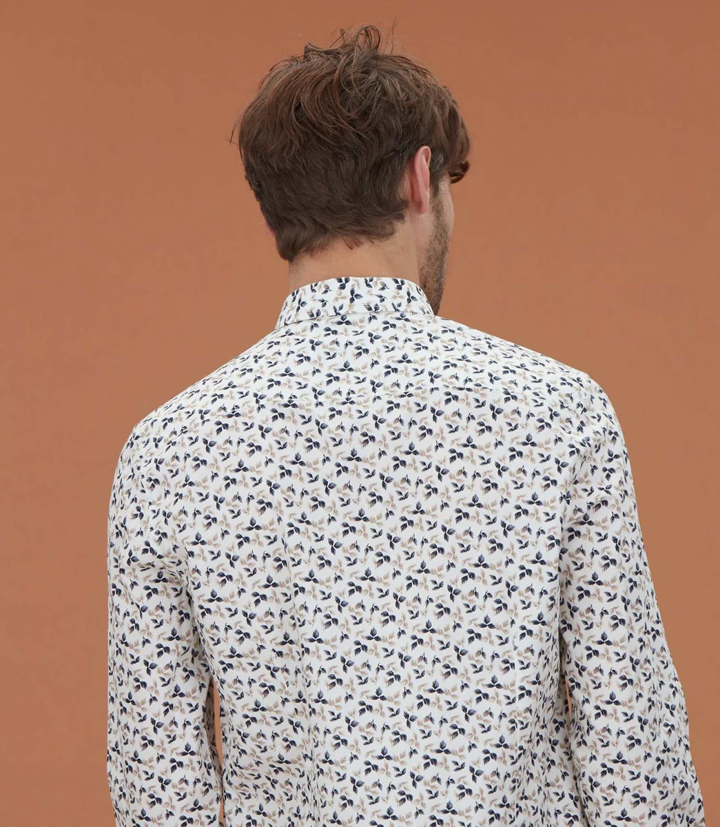 Chemise casual à imprimé beige 