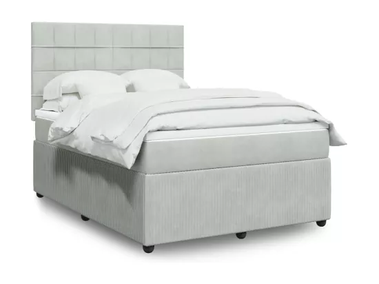 Sommier à lattes de lit et matelas Gris clair 140x190cm Velours