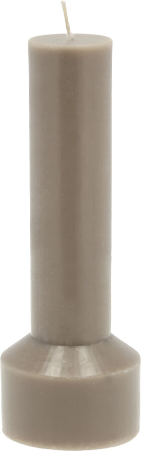 Villa Collection Bloklys Hvils D7 x 20 cm Taupe Paraffin/Stearin Taupe