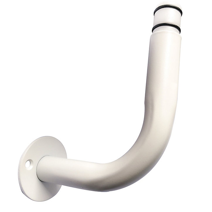 Équerre de fixation arrondie pour barre à rideau GoodHome 19 mm Anafi blanc