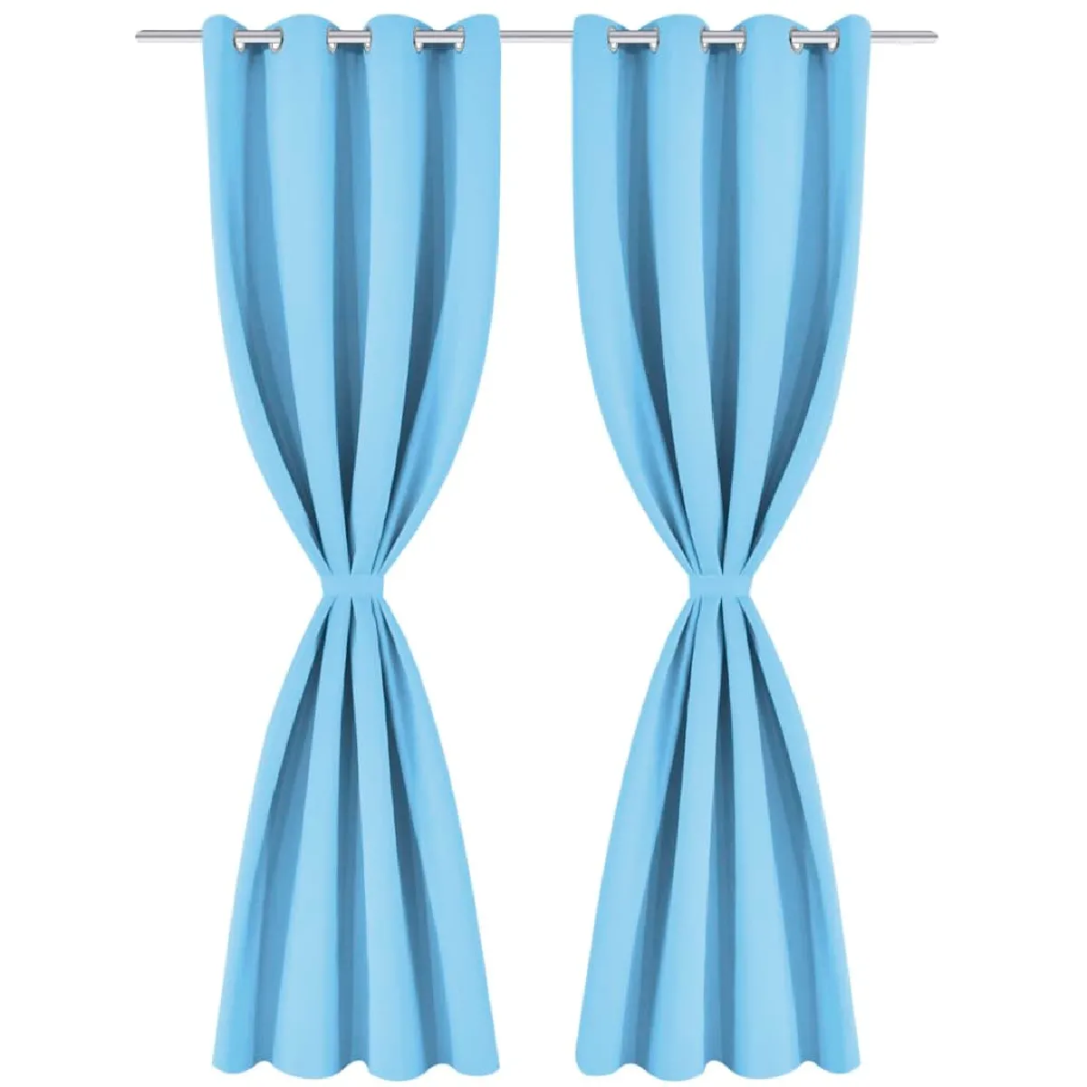VidaXL Rideau avec œillets métalliques 2 pcs - Turquoise
